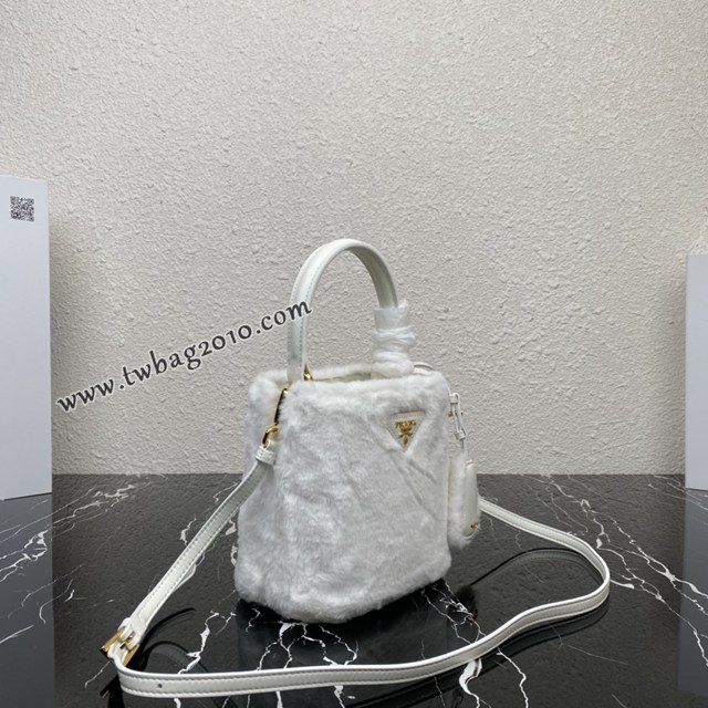 Prada專櫃新款山羊毛桶包 1BA373 普拉達Prada Panier桶包手袋 csp1524